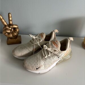 Nike Air Max 270 Beige and Orange Sneakers